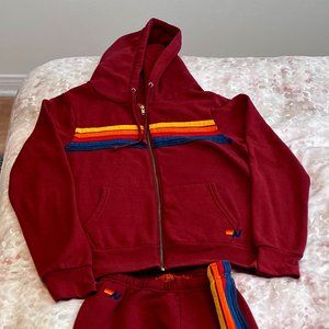 Aviator Nation Hoodie & Sweatpants - Medium - Claret